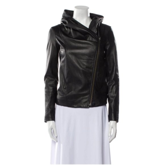 Helmut Lang Jackets & Blazers - Helmut Lang Sheep Leather Hooded Jacket, Petite
